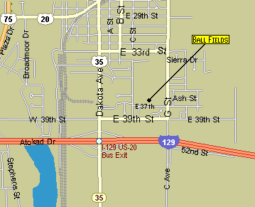 Map of South Sioux High Fields